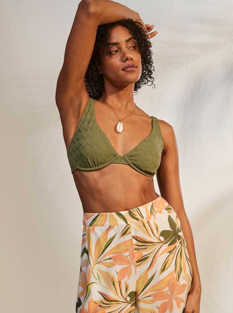 Bikinis Roxy Current Coolness D-Cup Underwired Femme Vert Olive Vert | 480123WQI