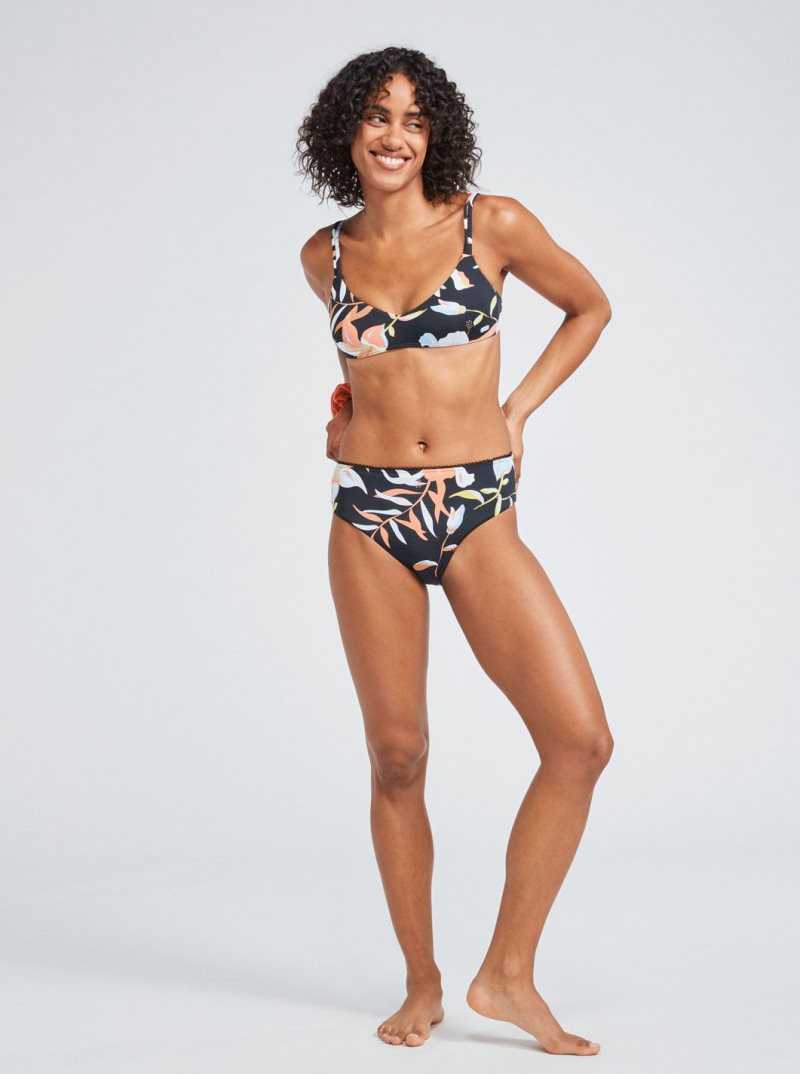 Bikinis Roxy Hibiscus Wave Printed Bralette Femme Grise Foncé | 702563SCE
