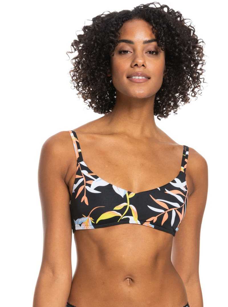 Bikinis Roxy Hibiscus Wave Printed Bralette Femme Grise Foncé | 702563SCE
