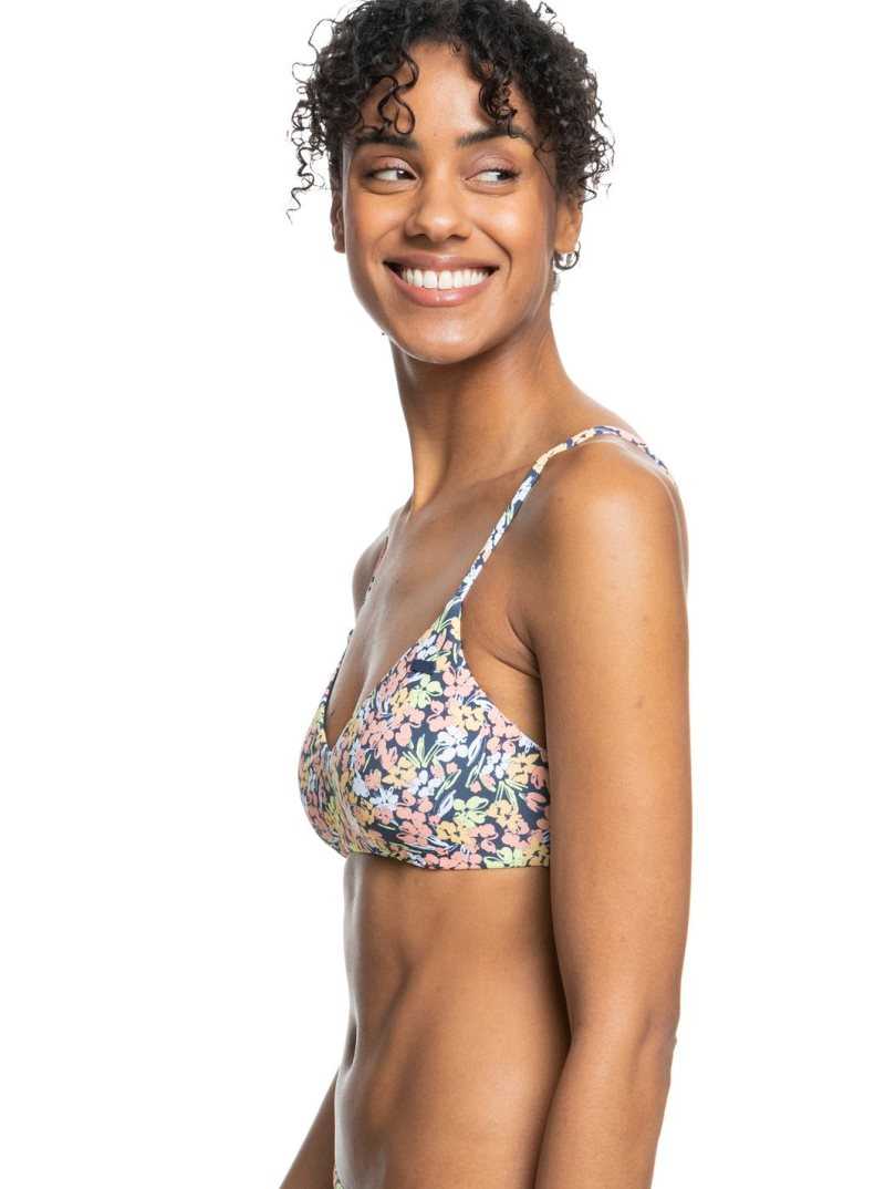 Bikinis Roxy Printed Beach Classics Bra Femme Indigo | 657943CEF