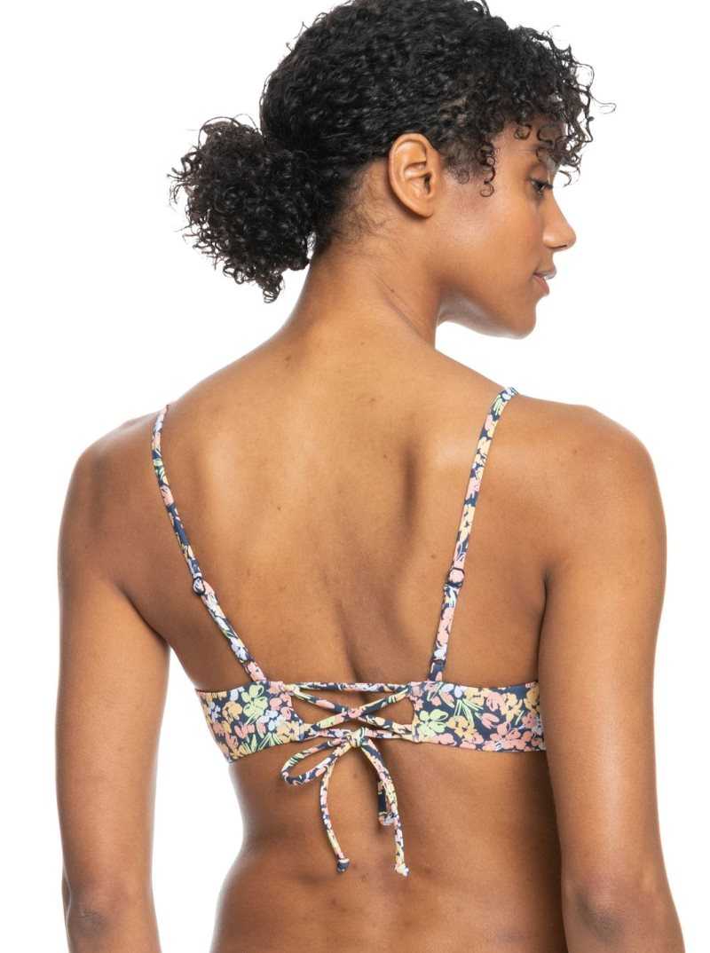Bikinis Roxy Printed Beach Classics Bra Femme Indigo | 657943CEF