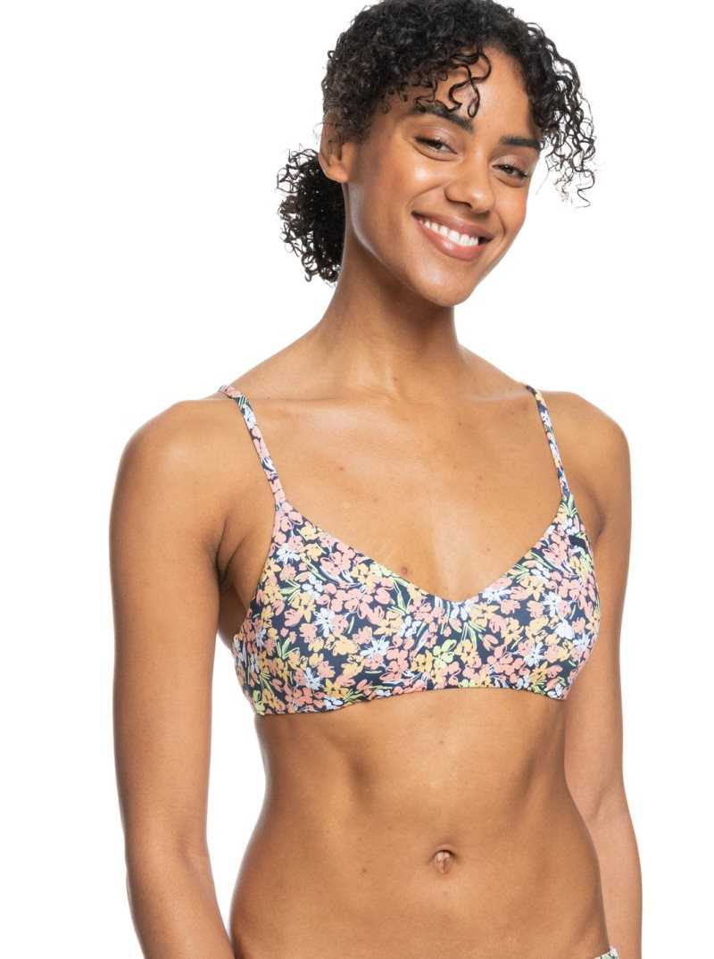 Bikinis Roxy Printed Beach Classics Bra Femme Indigo | 657943CEF