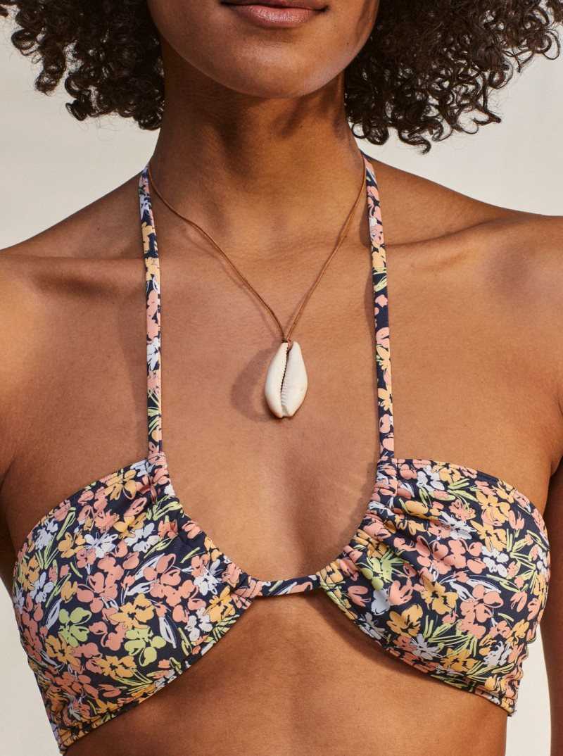 Bikinis Roxy Printed Beach Classics Triangle Femme Indigo | 219684WMN