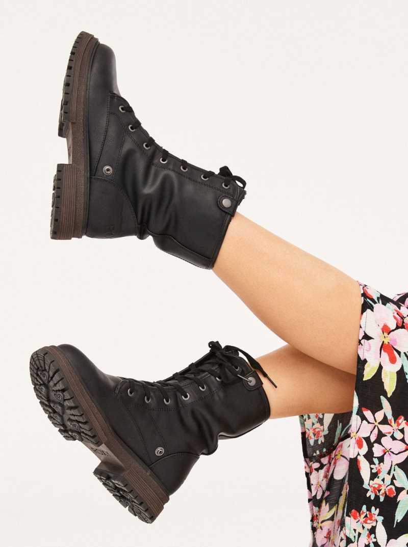 Bottes Roxy Bruna Dentelle Up Femme Noir | 819406TCH