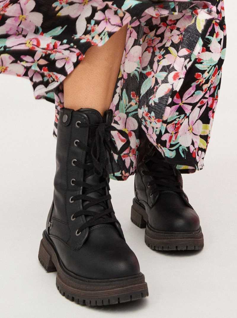 Bottes Roxy Bruna Dentelle Up Femme Noir | 819406TCH