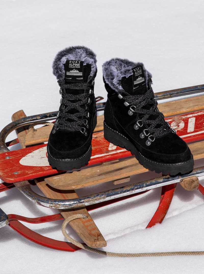 Bottes Roxy Sadie Dentelle Up Femme Grise Foncé | 176035SVU