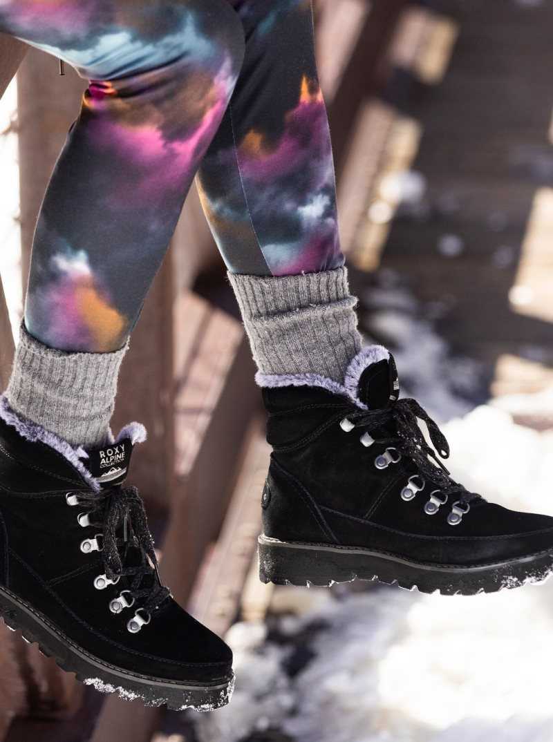 Bottes Roxy Sadie Dentelle Up Femme Grise Foncé | 176035SVU