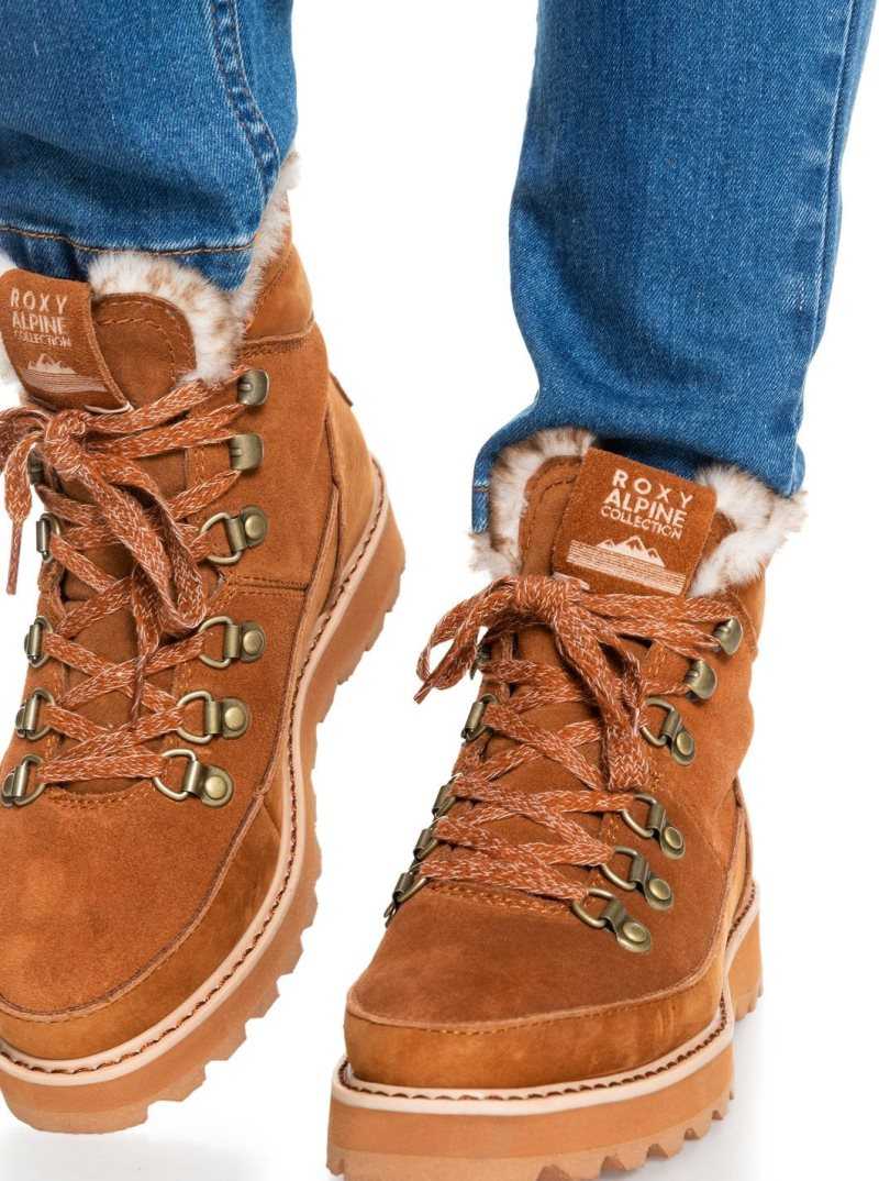 Bottes Roxy Sadie Dentelle Up Femme Marron | 041593VCO