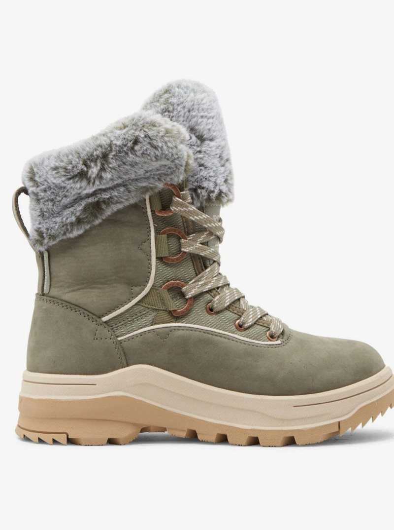 Bottes Roxy Yuma Dentelle Up Femme Vert Olive | 179536QAS
