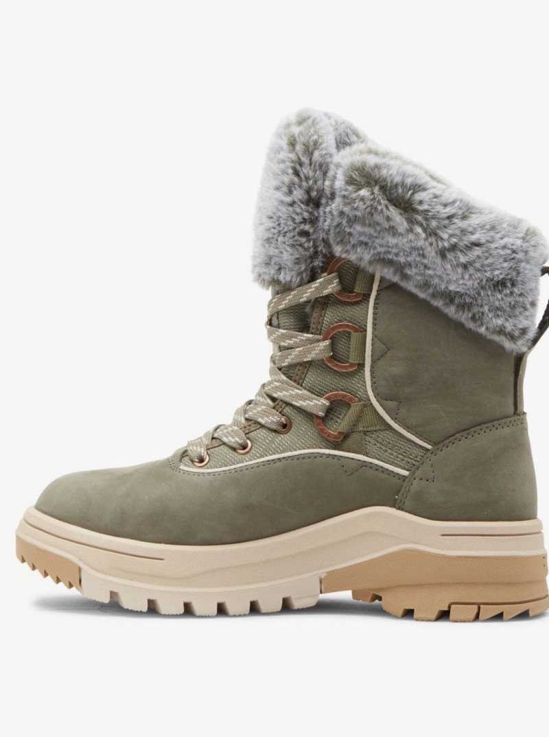 Bottes Roxy Yuma Dentelle Up Femme Vert Olive | 179536QAS