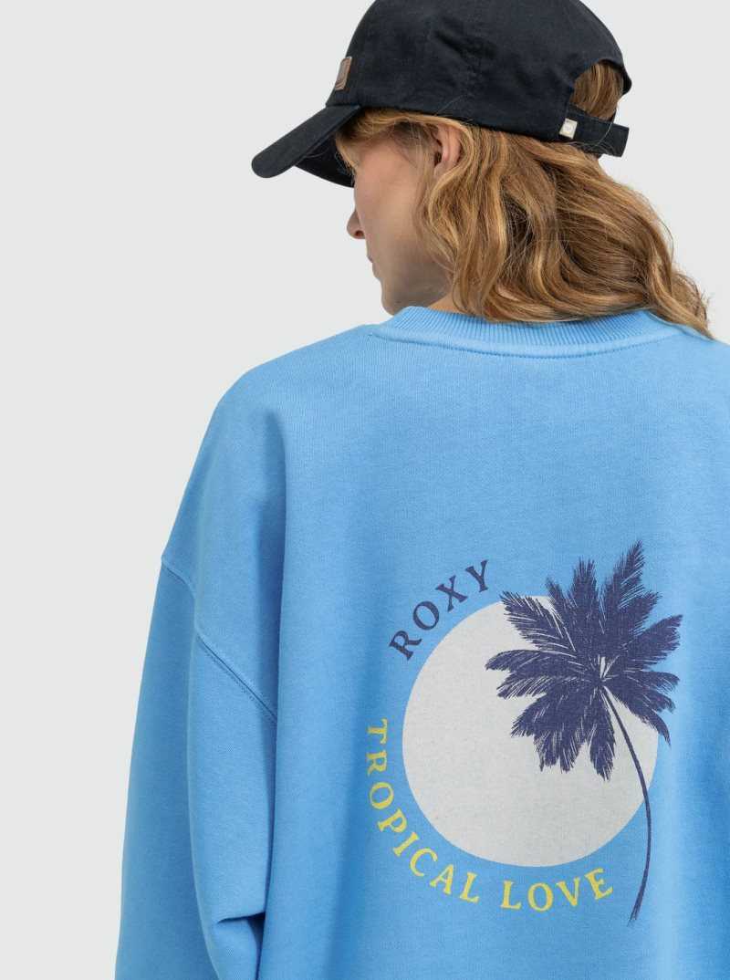 Chandails En Molleton Roxy Beautiful Femme Azur Bleu | 735910STB