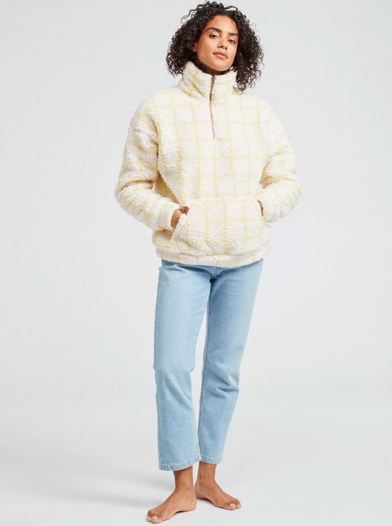 Chandails En Molleton Roxy Bonfire On The Beach Half Zip Pullover Femme | 208356RKD