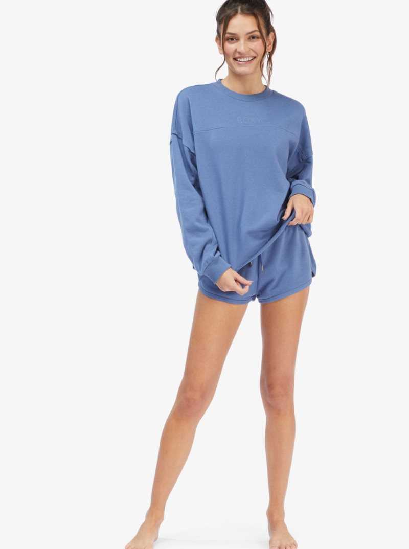 Chandails En Molleton Roxy Come Around Crewneck Femme Bleu | 256789VGS