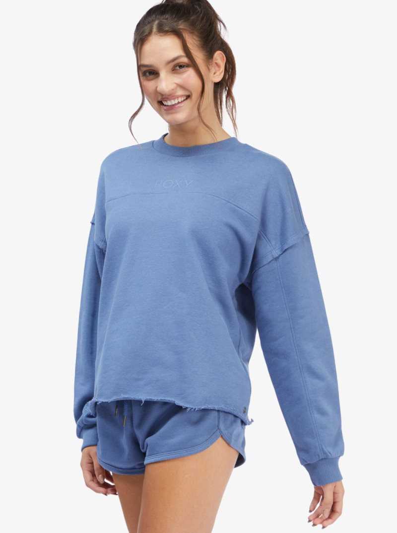 Chandails En Molleton Roxy Come Around Crewneck Femme Bleu | 256789VGS