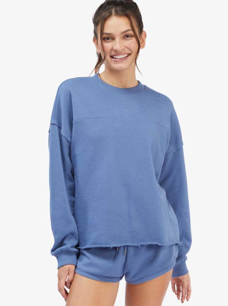 Chandails En Molleton Roxy Come Around Crewneck Femme Bleu | 256789VGS