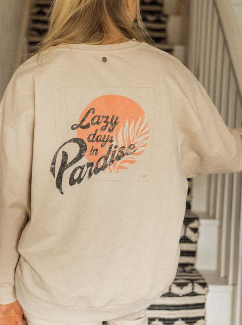 Chandails En Molleton Roxy Morning Hike Crewneck Boyfriend Femme | 764513UAR