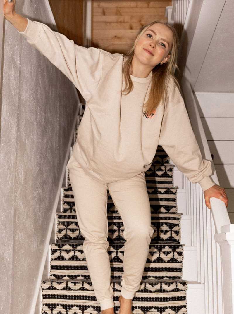 Chandails En Molleton Roxy Morning Hike Crewneck Boyfriend Femme | 764513UAR
