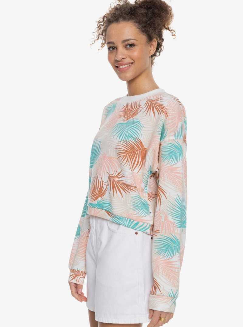 Chandails En Molleton Roxy Off To The Beach Femme Blanche | 534917ZCL