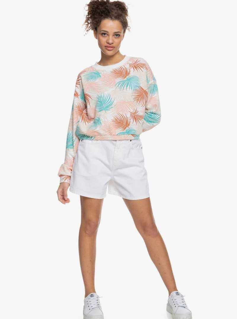Chandails En Molleton Roxy Off To The Beach Femme Blanche | 534917ZCL