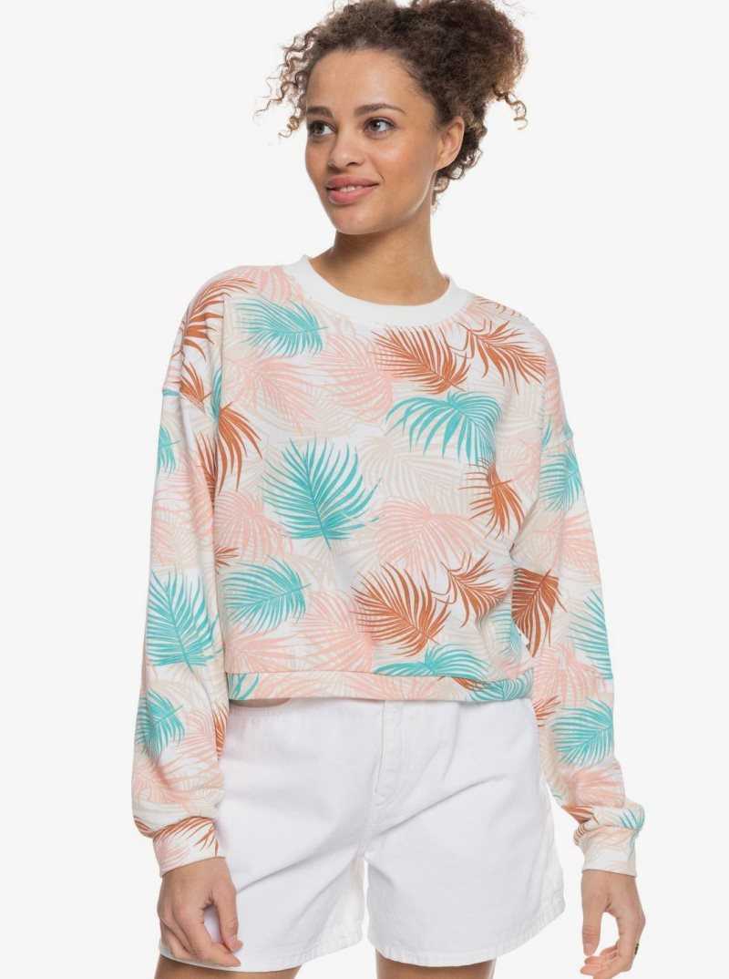 Chandails En Molleton Roxy Off To The Beach Femme Blanche | 534917ZCL