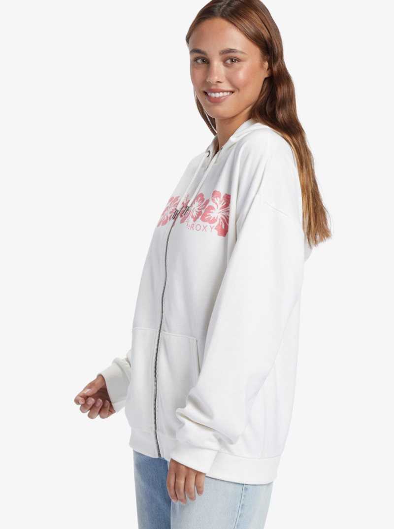 Chandails En Molleton Roxy Oversized Evening Hike C Oversize Hoodie Femme Blanche | 078516LAY