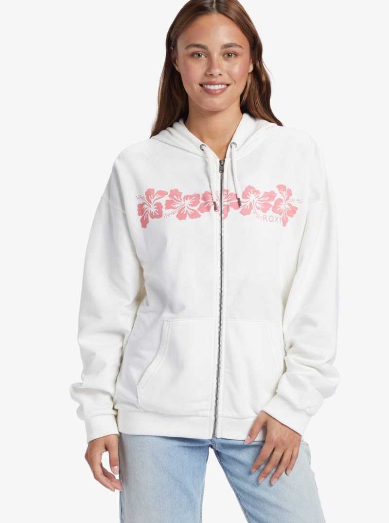 Chandails En Molleton Roxy Oversized Evening Hike C Oversize Hoodie Femme Blanche | 078516LAY