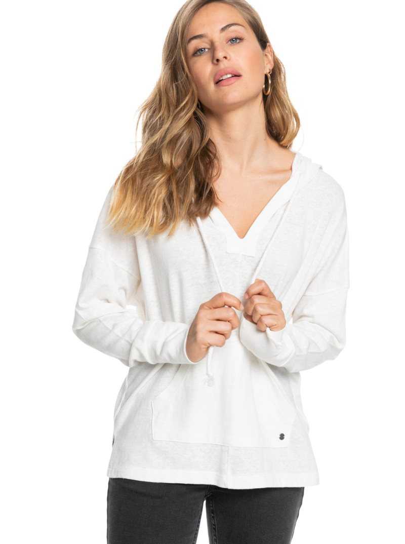 Chandails En Molleton Roxy Paddle Out Hoodie Femme Blanche | 375489LXD