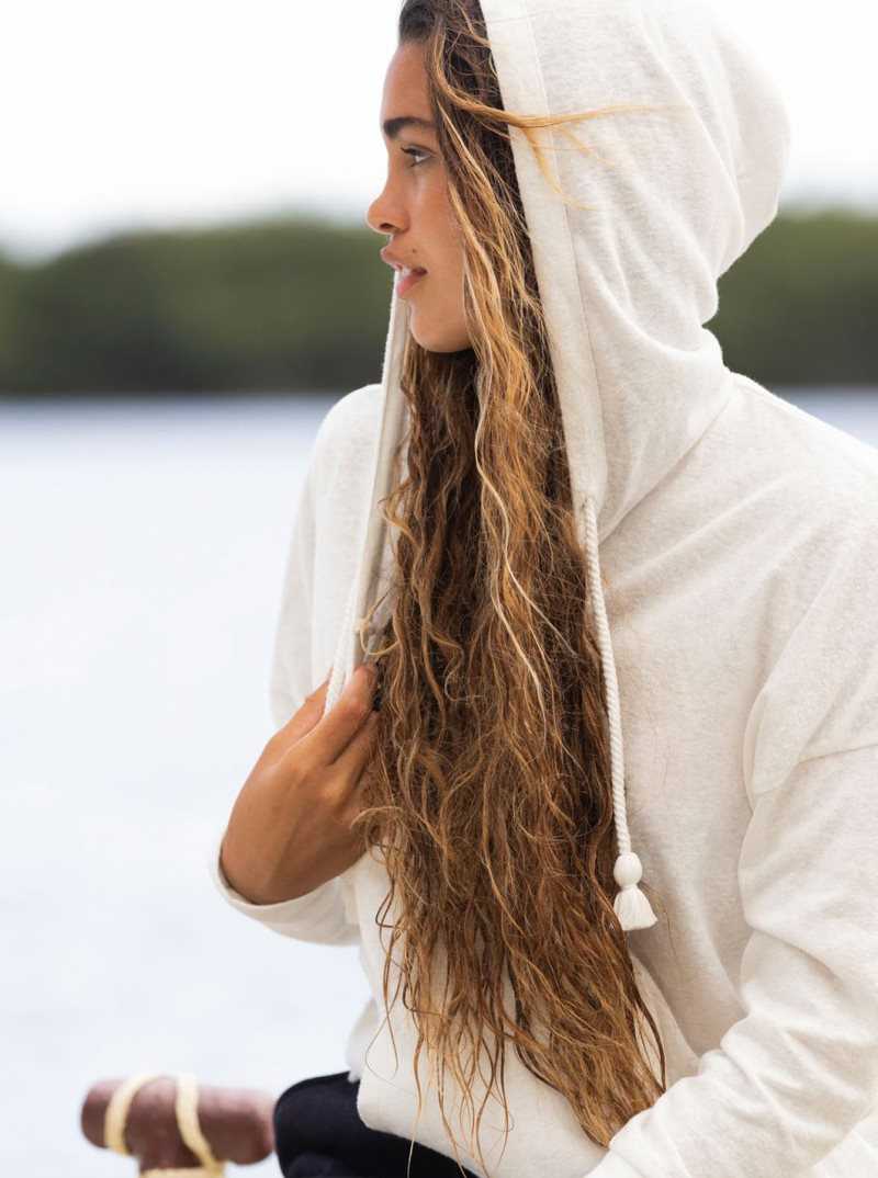 Chandails En Molleton Roxy Paddle Out Hoodie Femme Blanche | 375489LXD