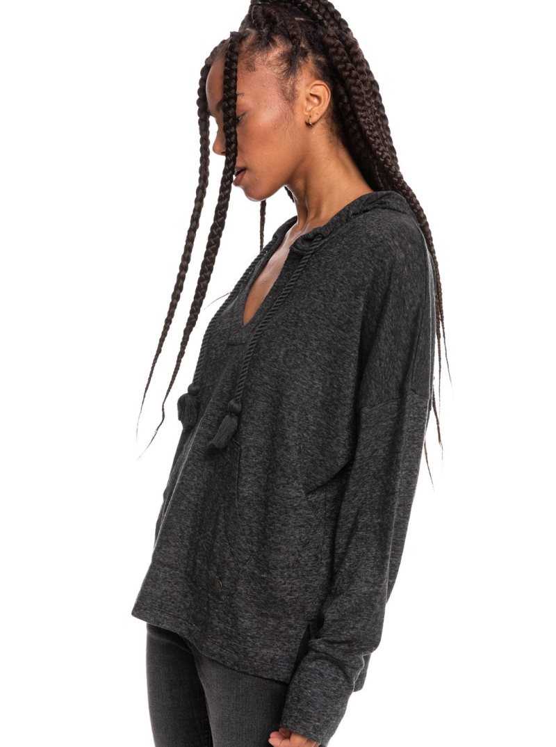 Chandails En Molleton Roxy Paddle Out Hoodie Femme Grise Foncé | 814905JEH
