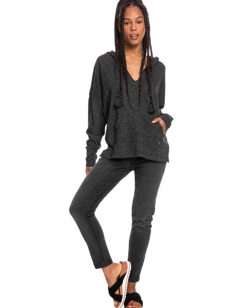 Chandails En Molleton Roxy Paddle Out Hoodie Femme Grise Foncé | 814905JEH