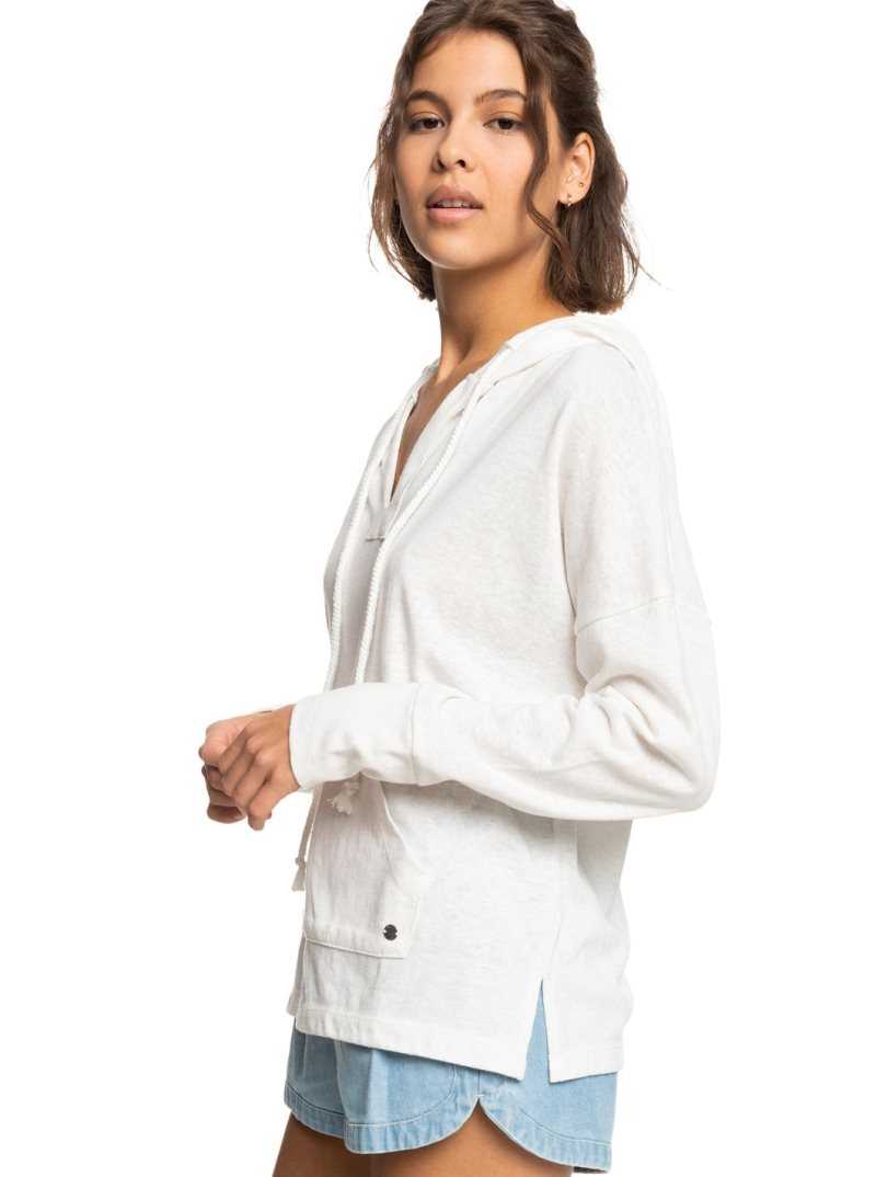 Chandails En Molleton Roxy Paddle Out Knit Femme Blanche | 853926KFO