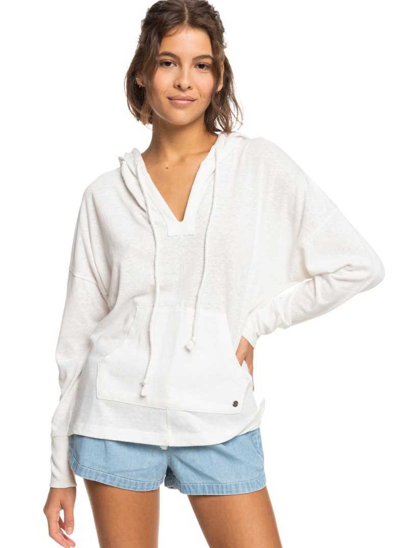 Chandails En Molleton Roxy Paddle Out Knit Femme Blanche | 853926KFO