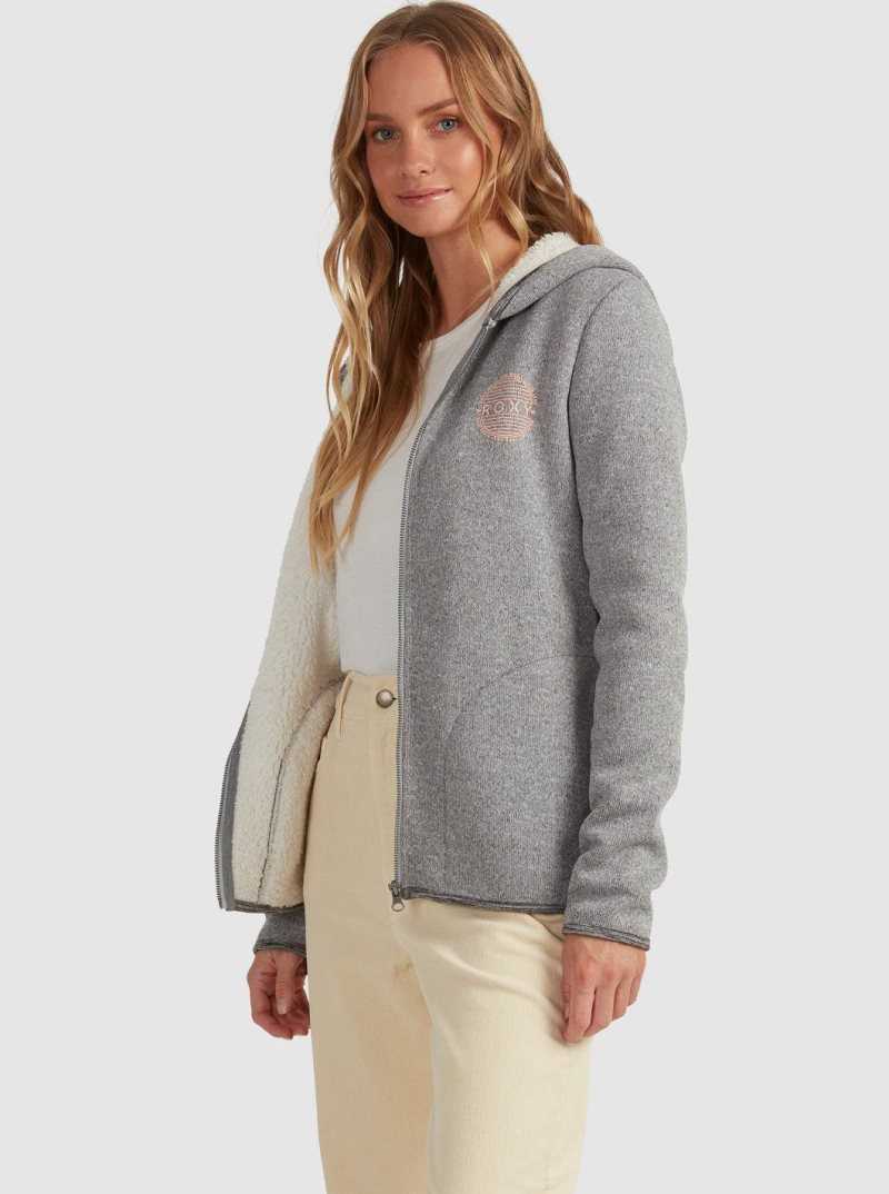 Chandails En Molleton Roxy Petal Fever Zip Up Hoodie Femme Noir | 941036CGU