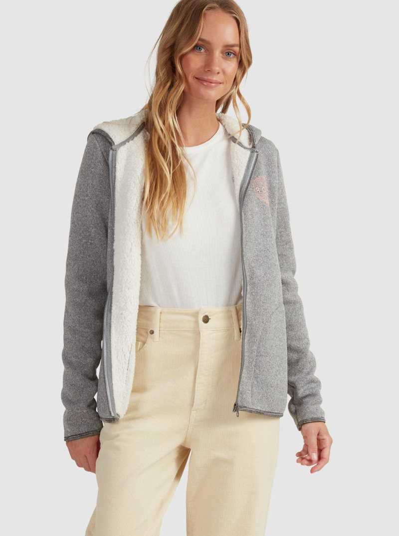 Chandails En Molleton Roxy Petal Fever Zip Up Hoodie Femme Noir | 941036CGU