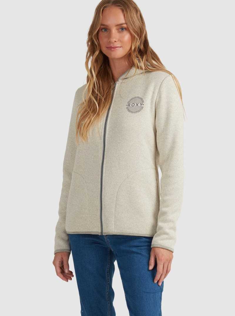 Chandails En Molleton Roxy Petal Fever Zip Up Hoodie Femme Beige | 962341UZI