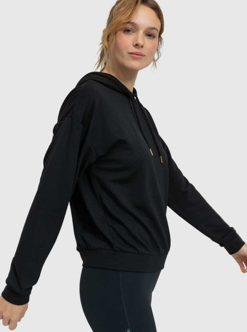 Chandails En Molleton Roxy Surfing By Moonlight Long Sleeve Lounge Hoodie Femme Grise Foncé | 325498YDS