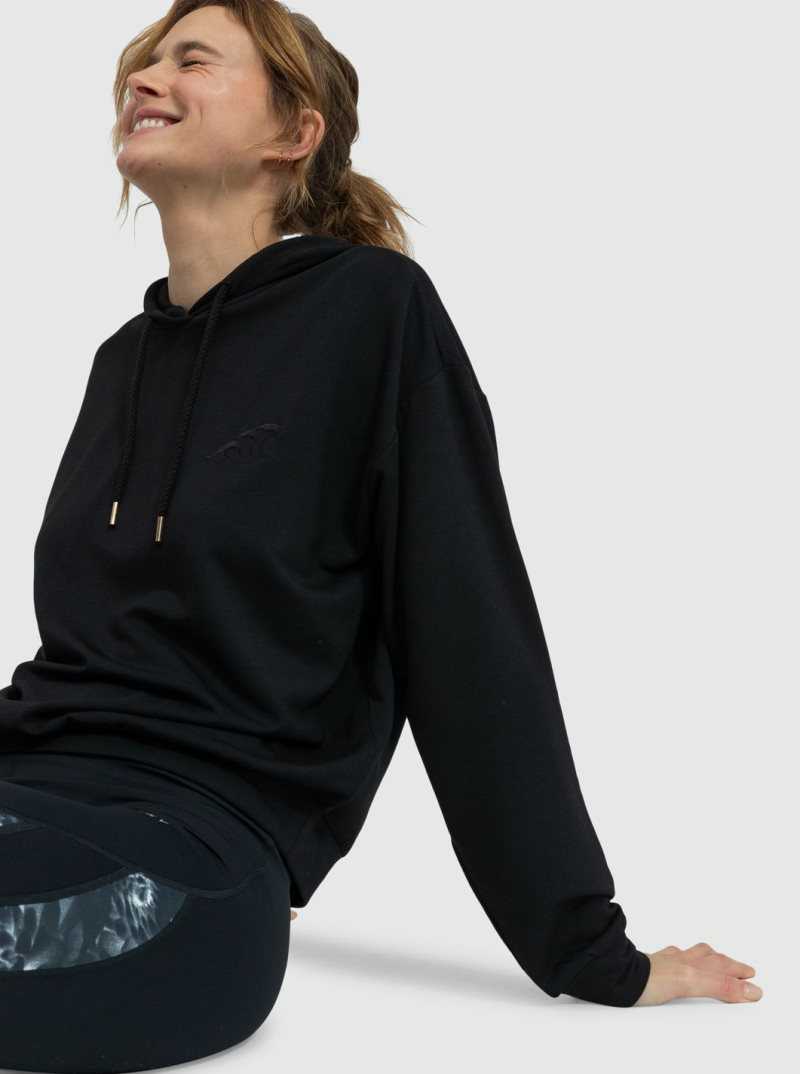 Chandails En Molleton Roxy Surfing By Moonlight Long Sleeve Lounge Hoodie Femme Grise Foncé | 325498YDS