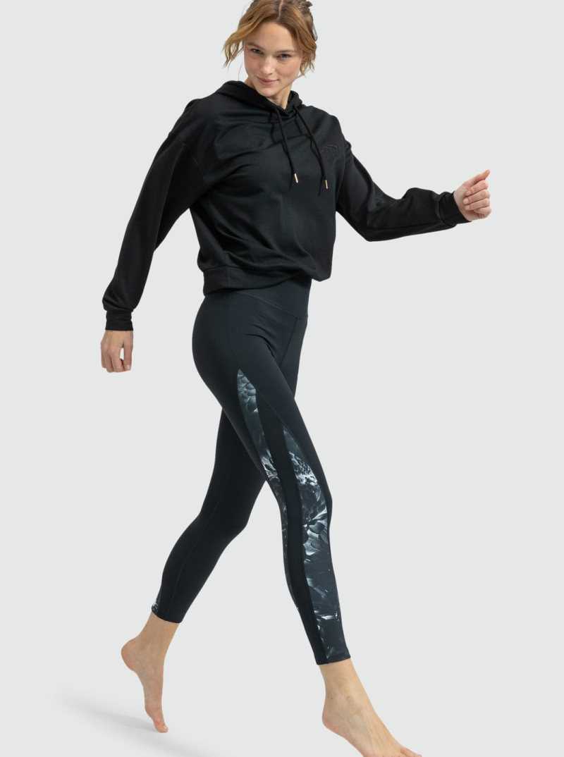 Chandails En Molleton Roxy Surfing By Moonlight Long Sleeve Lounge Hoodie Femme Grise Foncé | 325498YDS