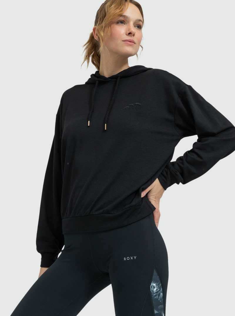 Chandails En Molleton Roxy Surfing By Moonlight Long Sleeve Lounge Hoodie Femme Grise Foncé | 325498YDS