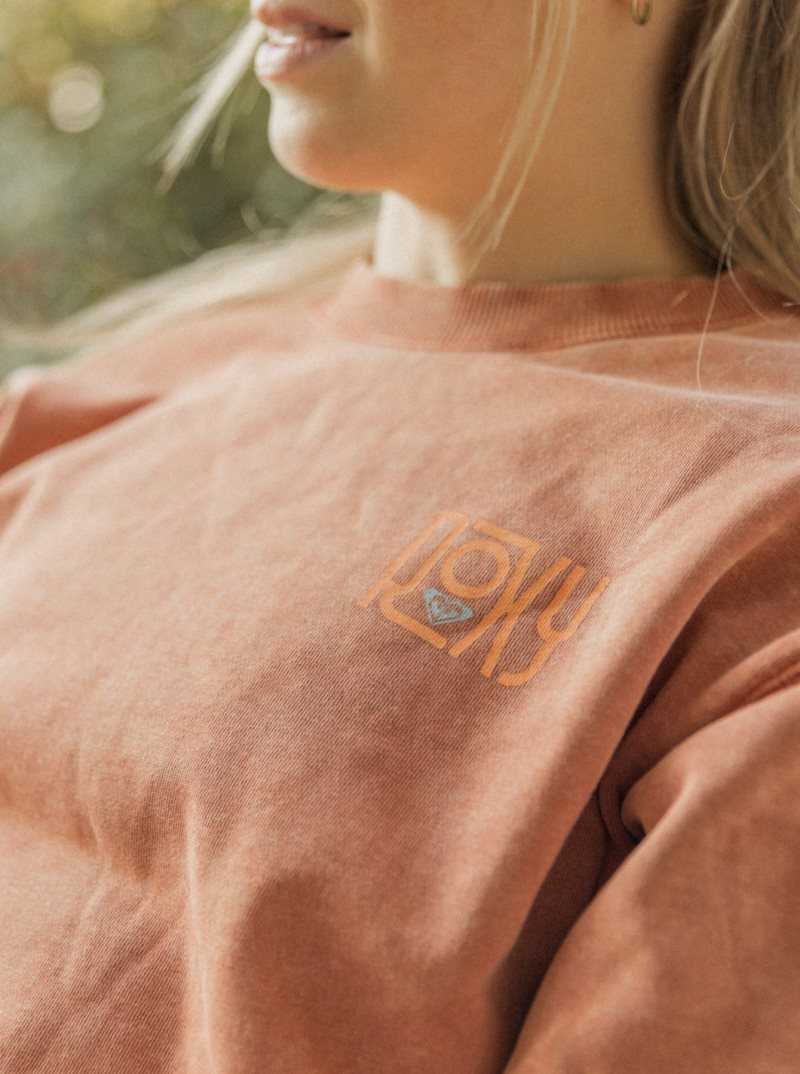 Chandails En Molleton Roxy True Story Crew Neck Femme Rouge | 698321ZGT