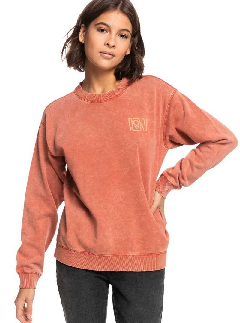 Chandails En Molleton Roxy True Story Crew Neck Femme Rouge | 698321ZGT
