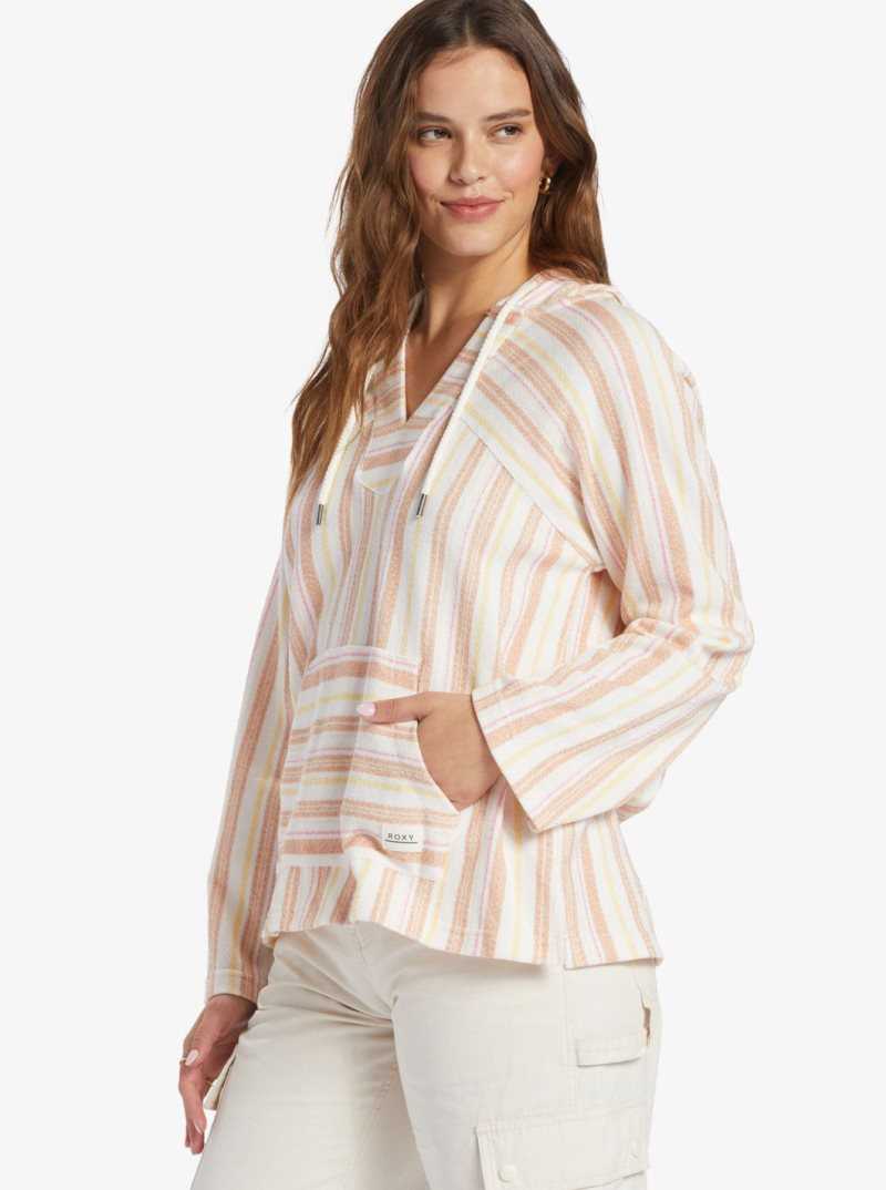 Chandails En Molleton Roxy Wild And Free Poncho Style Hoodie Femme Stripes | 134590EWA