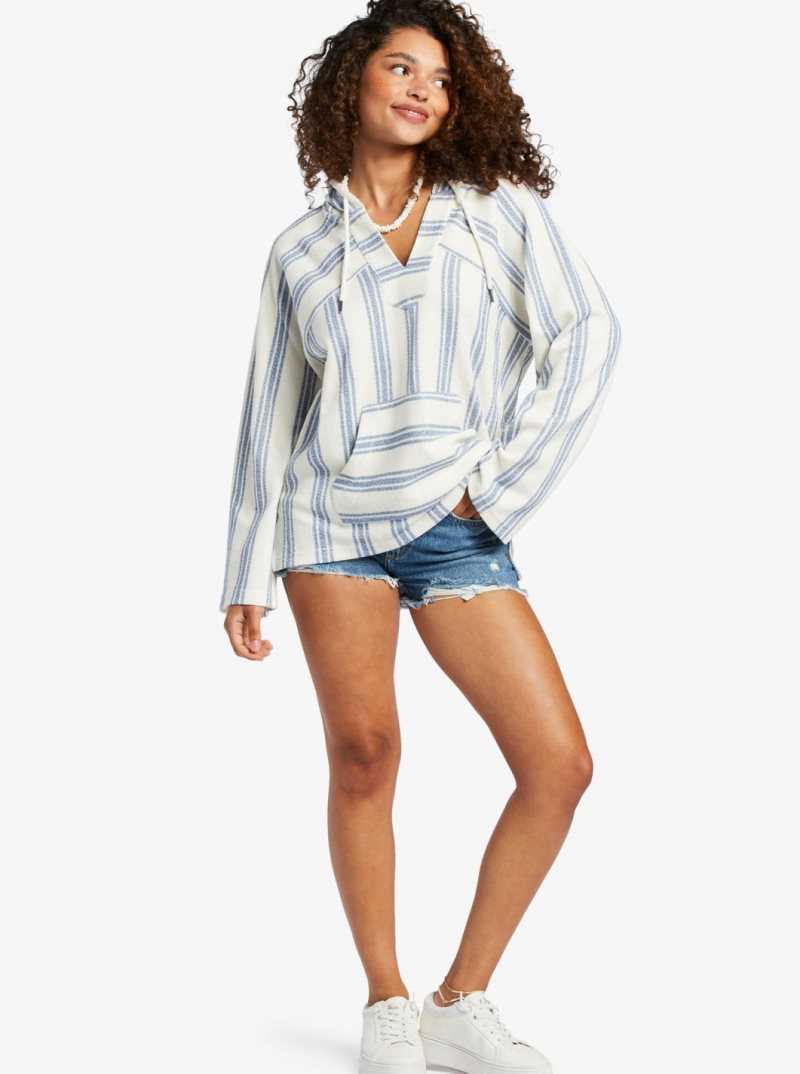 Chandails En Molleton Roxy Wild And Free Poncho Style Hoodie Femme Stripes | 926417QIH