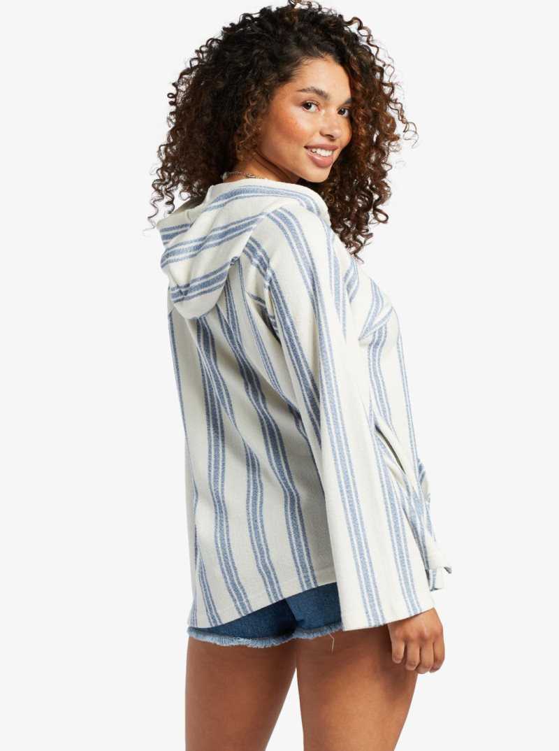 Chandails En Molleton Roxy Wild And Free Poncho Style Hoodie Femme Stripes | 926417QIH