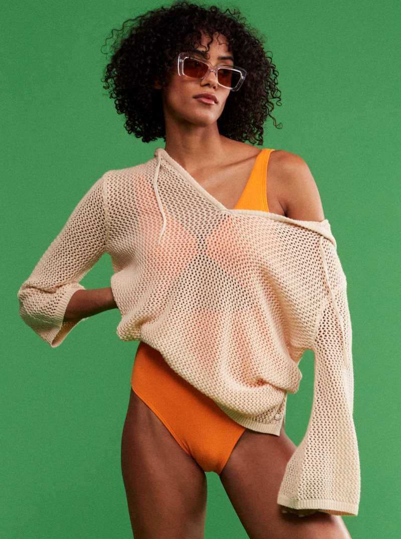 Chandails Roxy After Beach Break Poncho Hoodie Femme | 741928VUC