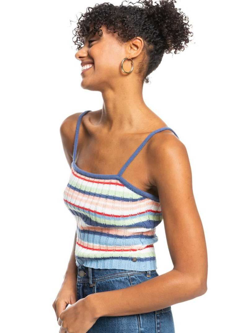 Chandails Roxy Dream Sign Stripe Knit Tube Top Femme Blanche | 247319ANI