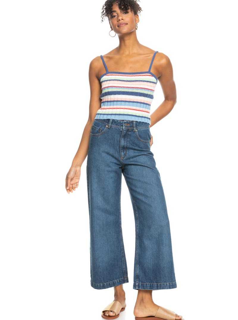 Chandails Roxy Dream Sign Stripe Knit Tube Top Femme Blanche | 247319ANI