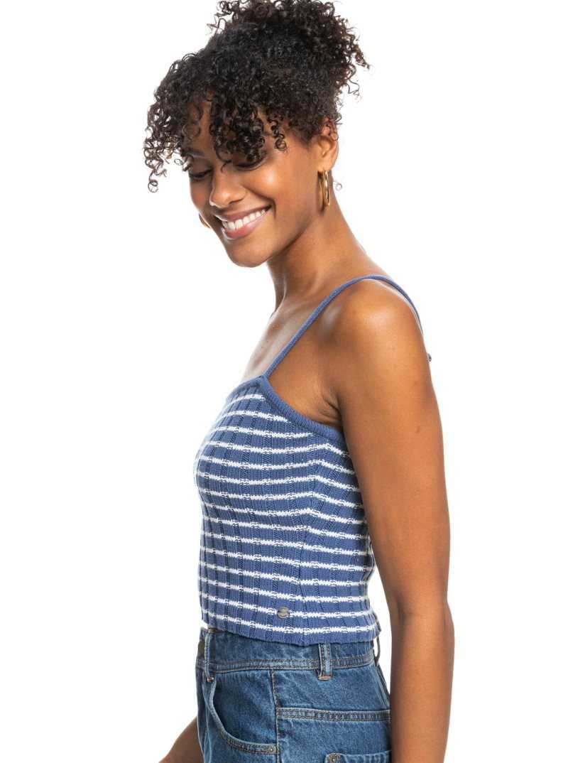 Chandails Roxy Dream Sign Stripe Knit Tube Top Femme Bleu | 478251JLB
