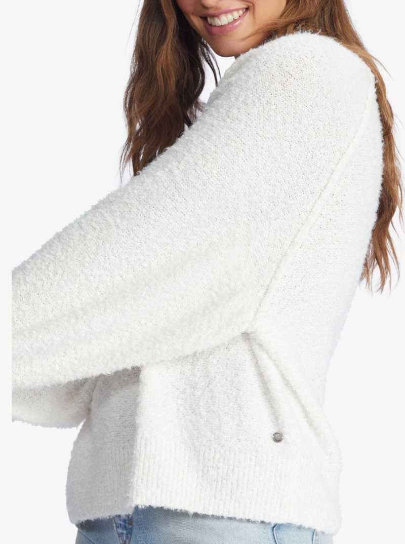 Chandails Roxy Early Morning Crew Neck Pull Femme Blanche | 362495UIN