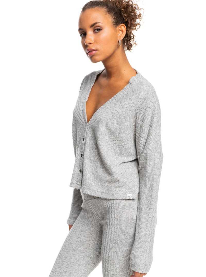 Chandails Roxy Lazy Day Button Down Cardigan Pull Femme | 185706YGZ
